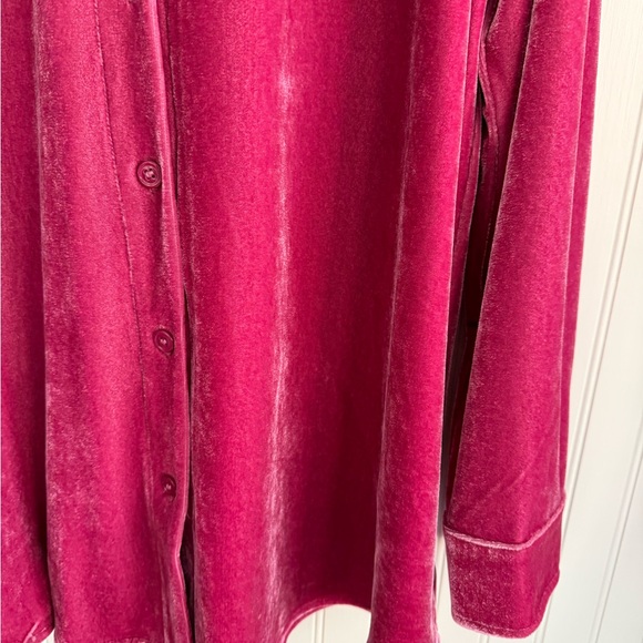 Soft Surroundings Velvet Pink Shirt Size M - Picture 3 of 5